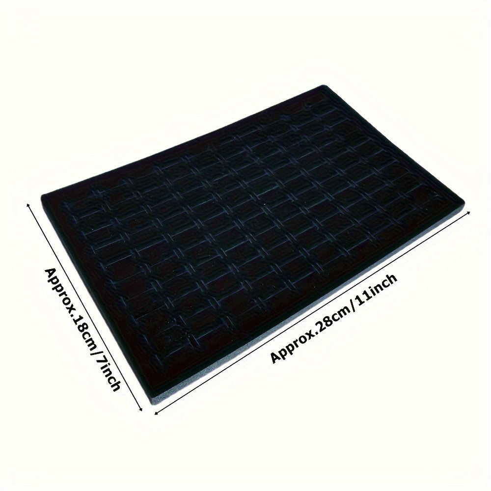 1pc/3pcs Black Velvet 100-Slot Ring Foam Holder, Premium Jewelry Storage Display Rack for Retail Stores and Boutiques