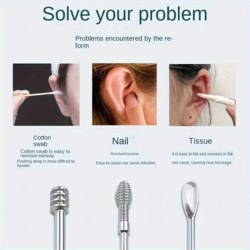 10pcs Stainless Steel Ear Wax Removal Tool Set