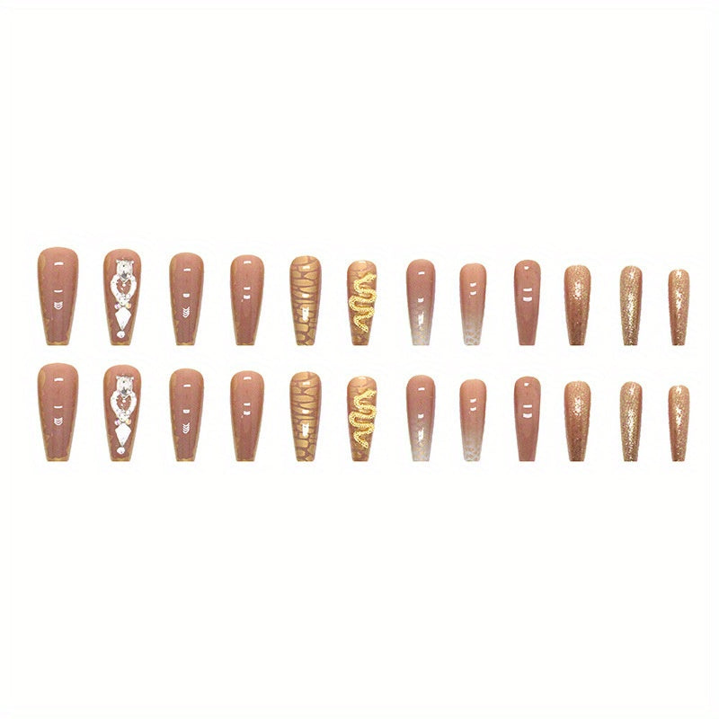24pcs High-Shine Ballerina False Nails