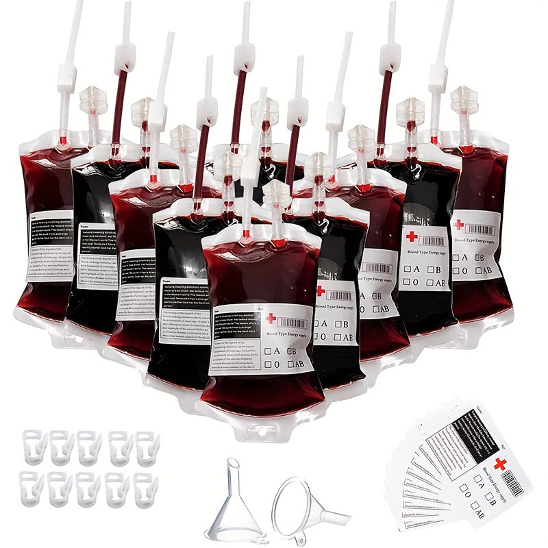 32pcs 10 Reusable Blood Bag Drink Containers