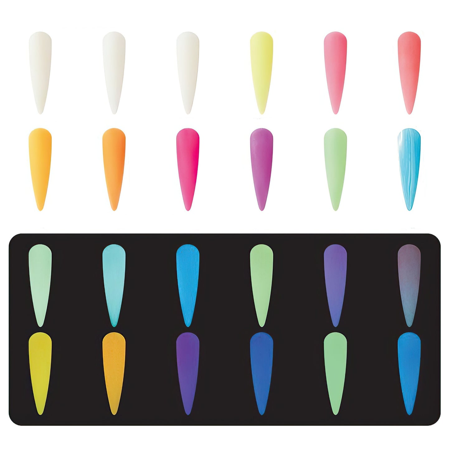 12pcs/Set Luminous Glow-in-the-Dark Dip Powder