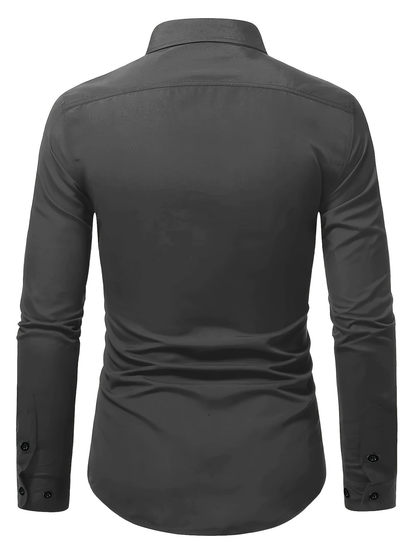Long Sleeve Men's Solid Color Dress Shirts
