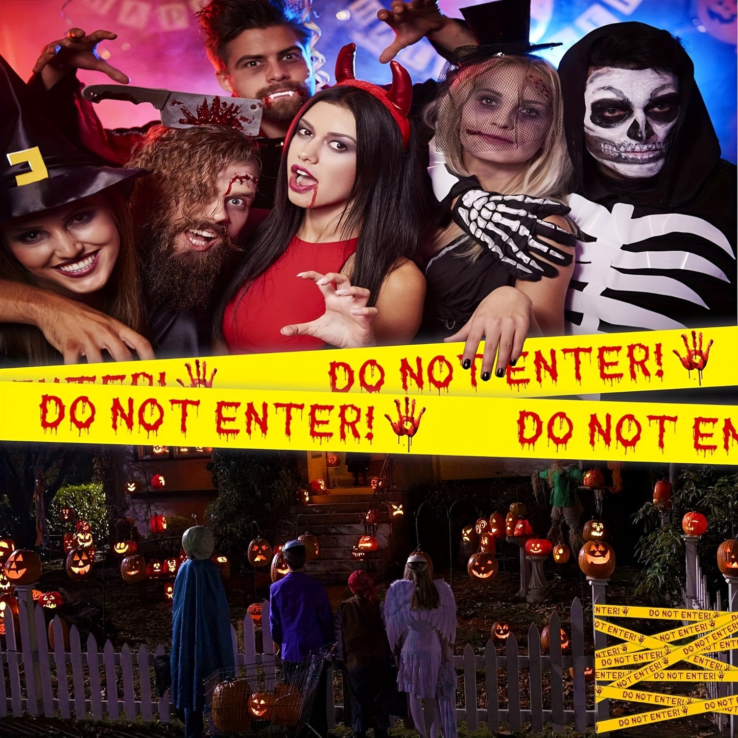 82ft Bloody Handprint Halloween Caution Tape
