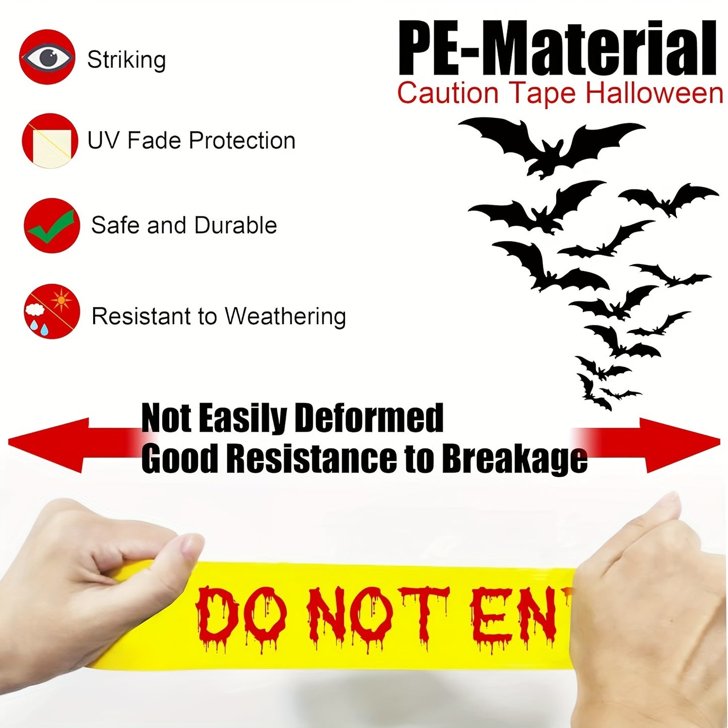 82ft Bloody Handprint Halloween Caution Tape