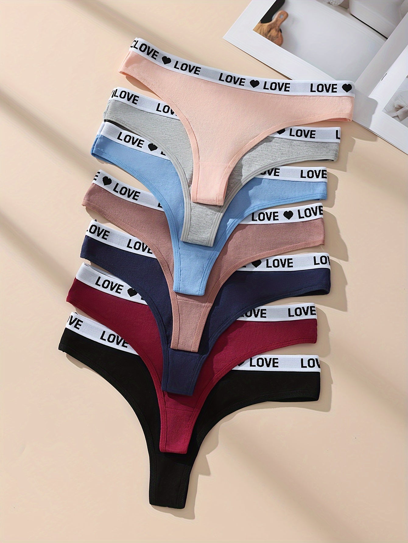 7pcs Thongs - Comfy, Breathable, Stretchy, Soft, and Silky