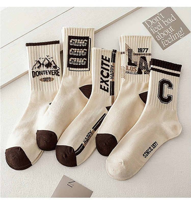 5 Pairs of Premium Men's Crew Socks