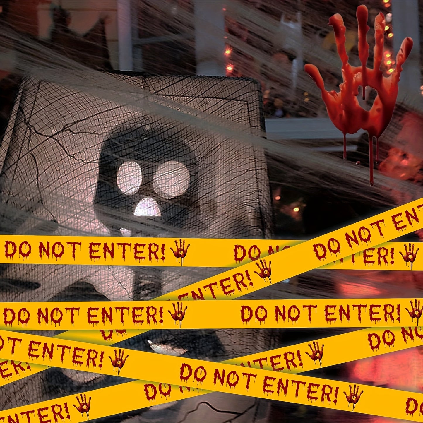 82ft Bloody Handprint Halloween Caution Tape