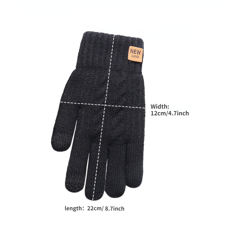 1 Pair of Ultra-Warm, Thick, and Plush Fleece Lined Touchscreen Gloves for Winter