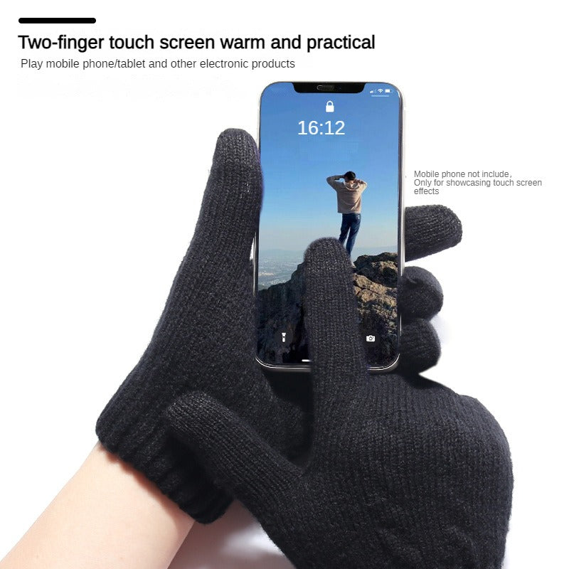 1 Pair of Ultra-Warm, Thick, and Plush Fleece Lined Touchscreen Gloves for Winter