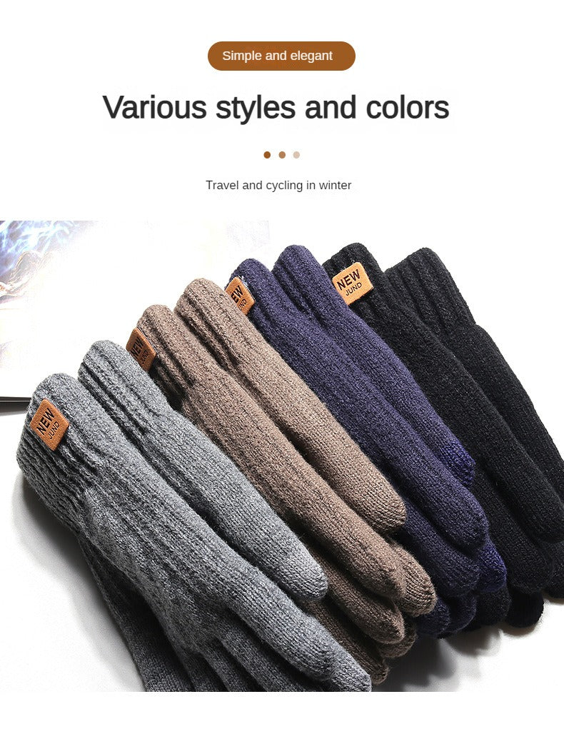 1 Pair of Ultra-Warm, Thick, and Plush Fleece Lined Touchscreen Gloves for Winter