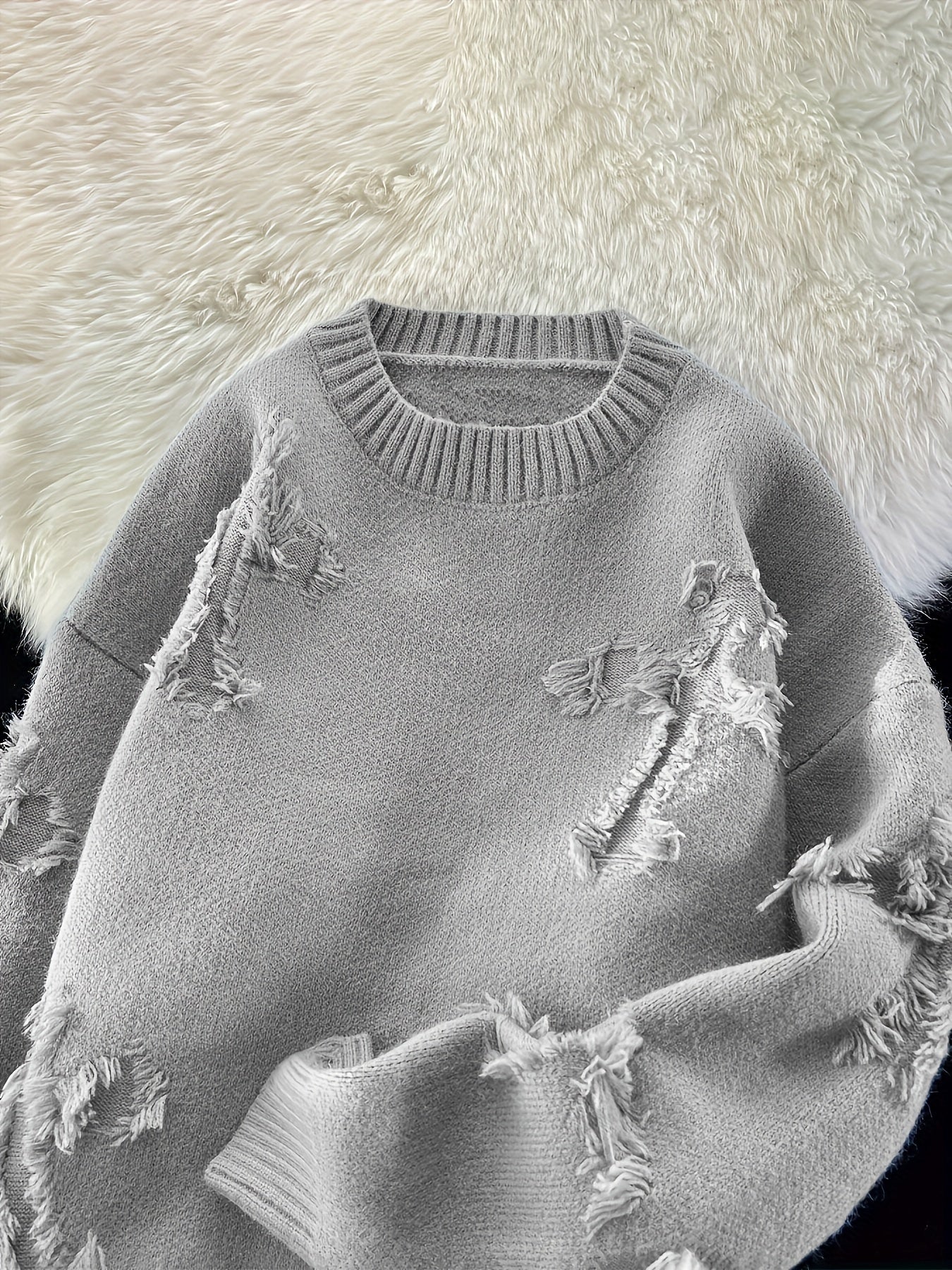 Stylish Ripped Sweater