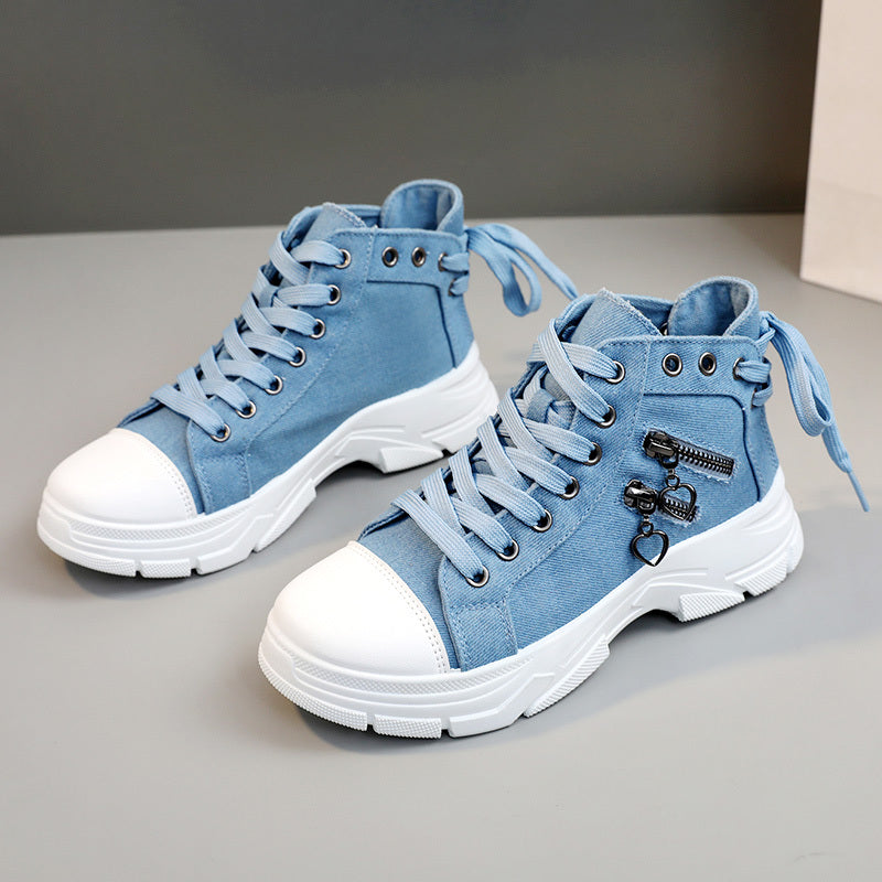 Womens Canvas Platform Sneakers