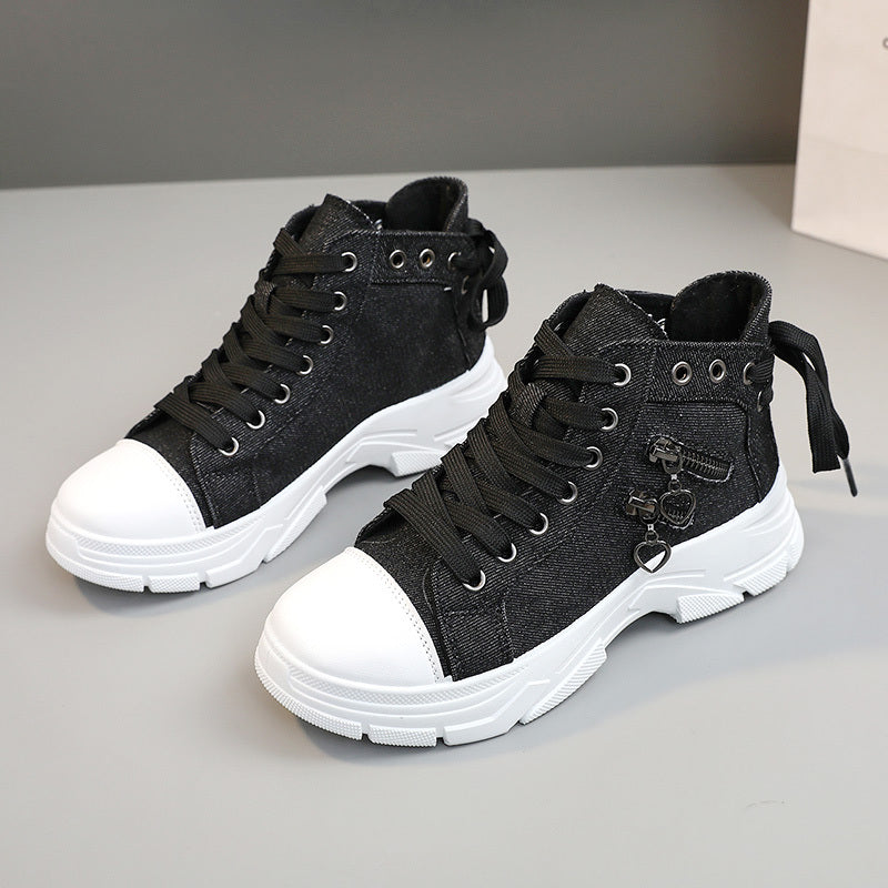 Womens Canvas Platform Sneakers