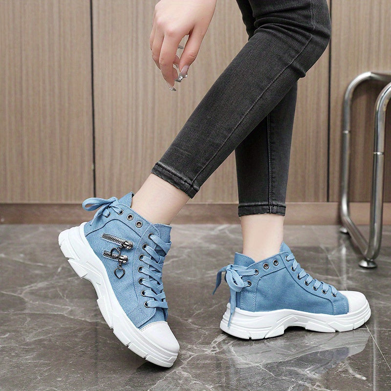 Womens Canvas Platform Sneakers