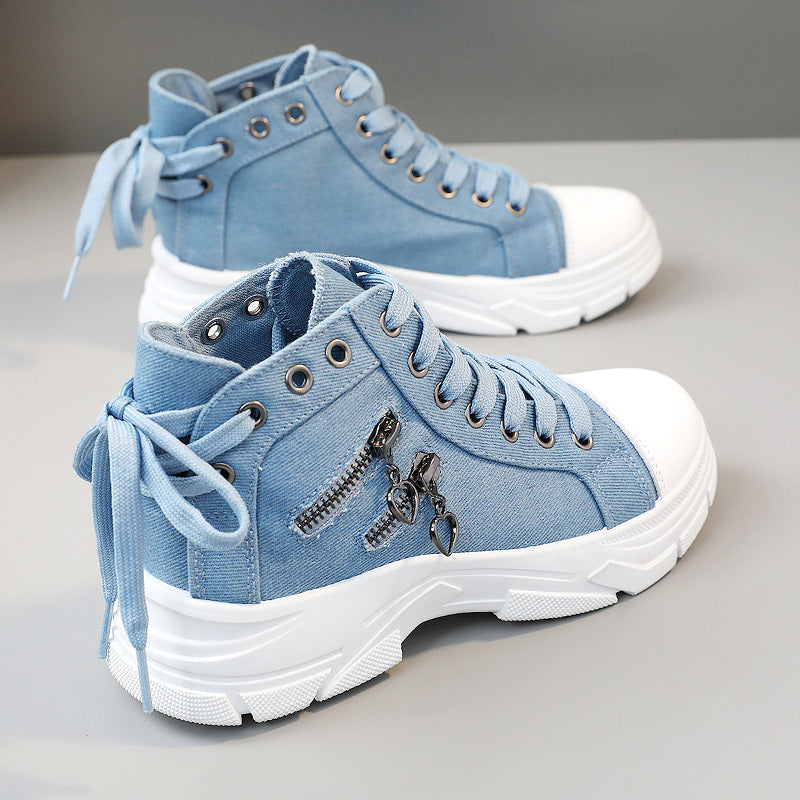 Womens Canvas Platform Sneakers
