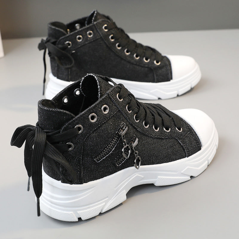 Womens Canvas Platform Sneakers