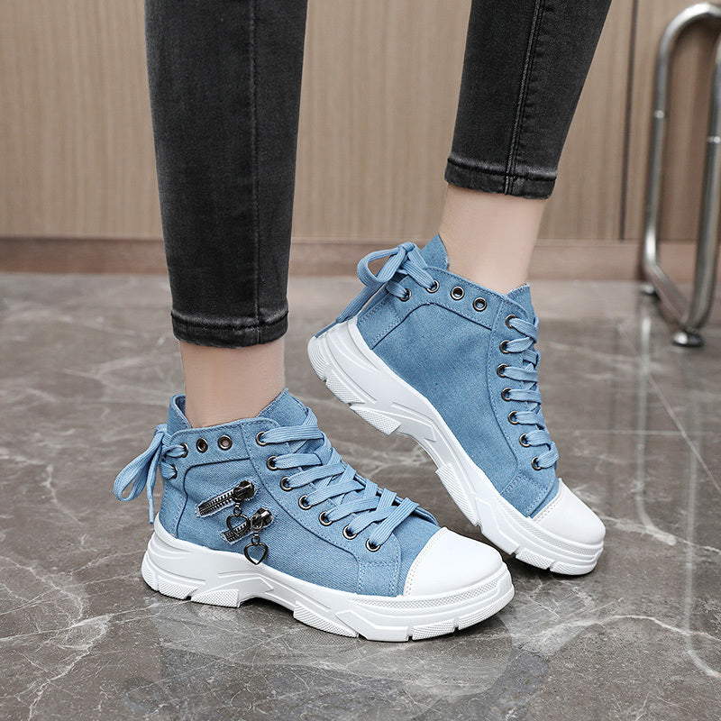 Womens Canvas Platform Sneakers