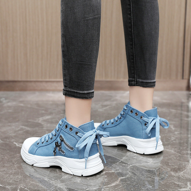 Womens Canvas Platform Sneakers