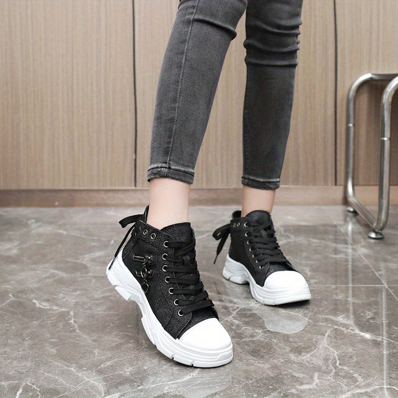 Womens Canvas Platform Sneakers