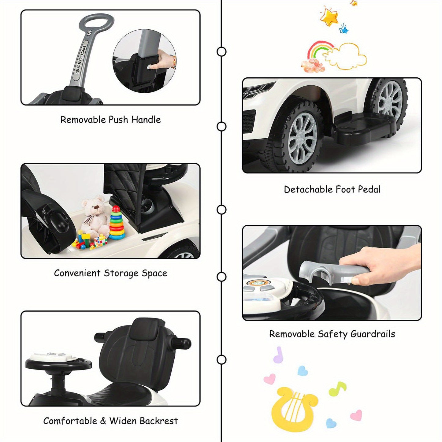Costway 3-in-1 Toddler Ride-On Push Car Stroller