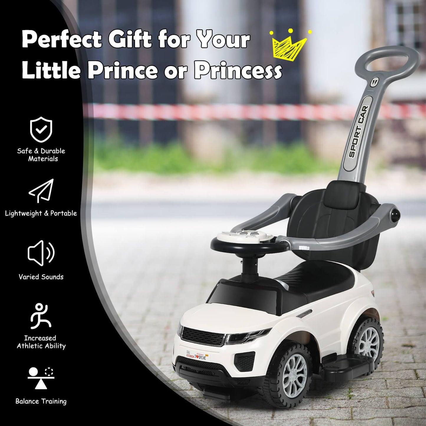 Costway 3-in-1 Toddler Ride-On Push Car Stroller