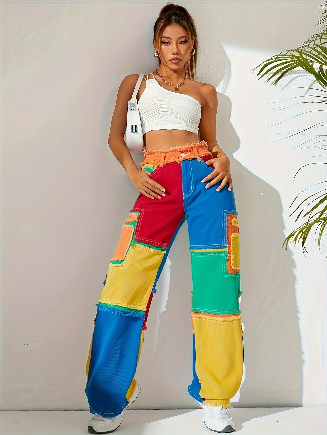 Colorblock Denim Jeans