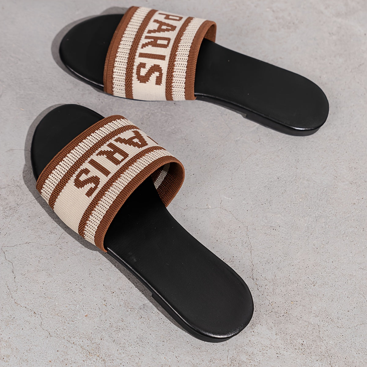 Womens Letter Print Slides - Ultra-Lightweight & Effortlessly Chic