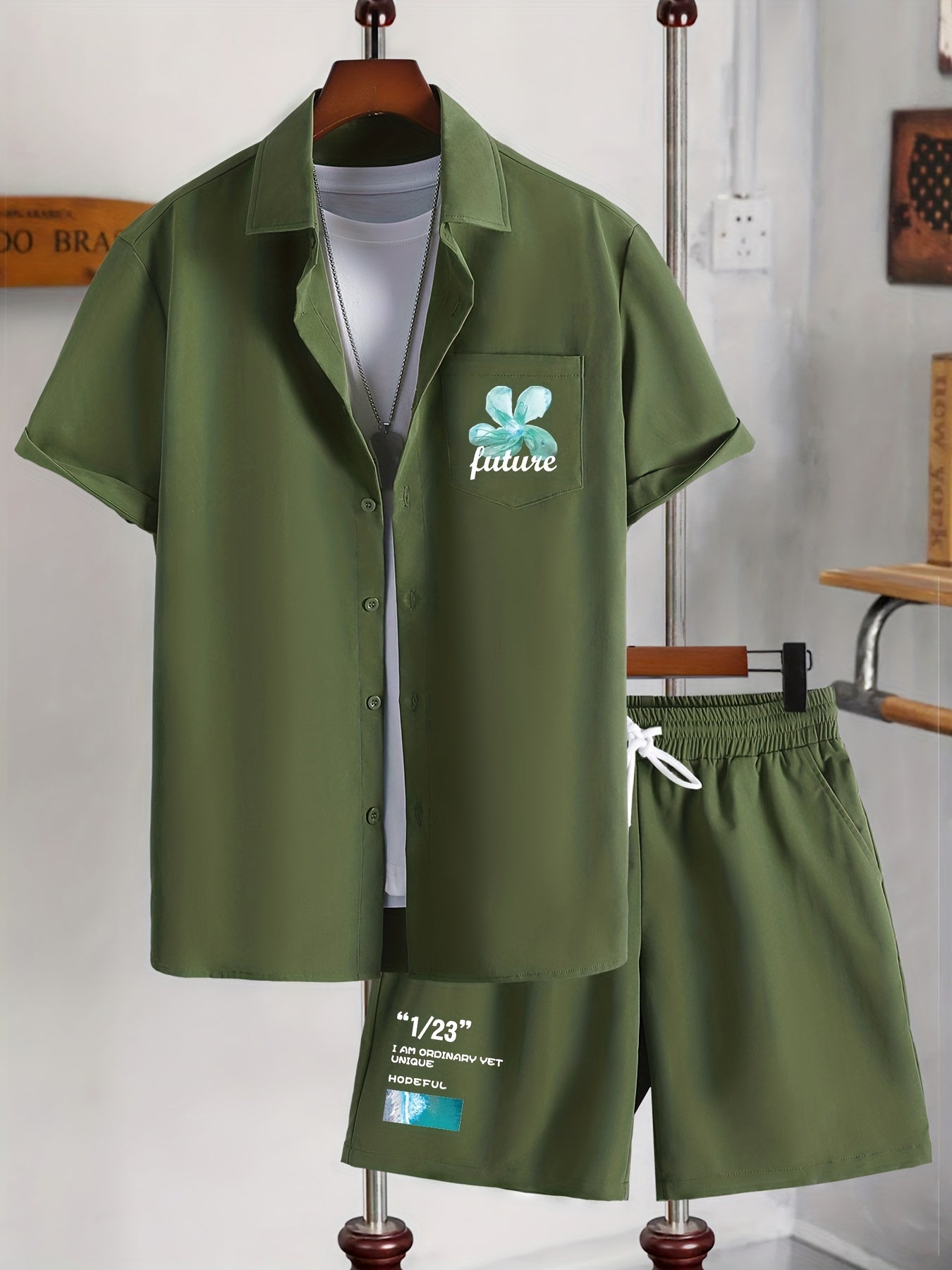2Pcs Men's Summer Outfit Set