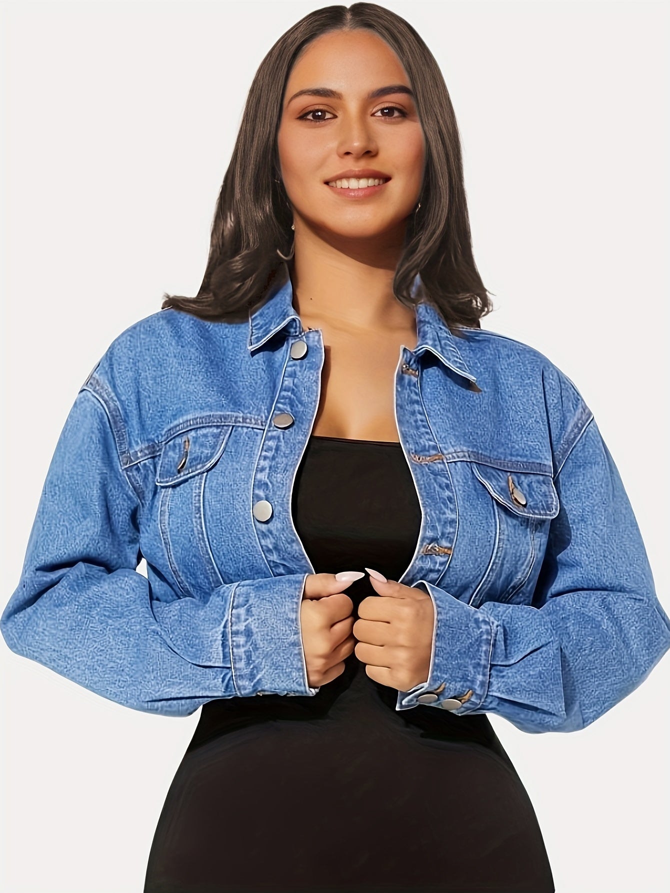 Women's Chic Collared Denim Jacket