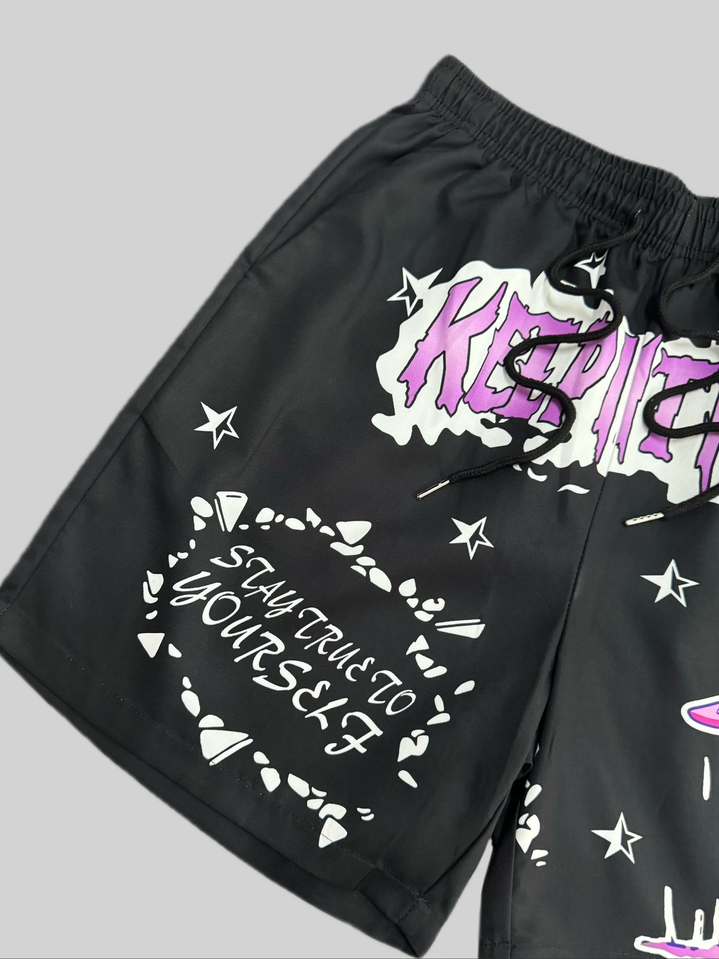Men's STAY TRUE TO YOURSELF Letter Print Shorts