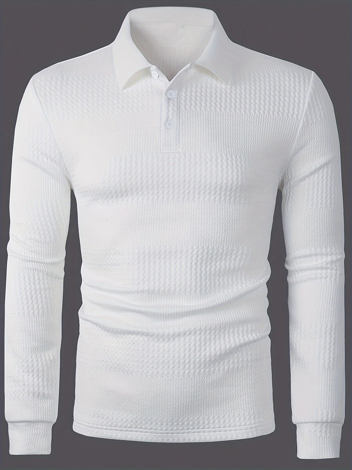 Men's Classic Solid Color Long Sleeve Button-Up Shirt