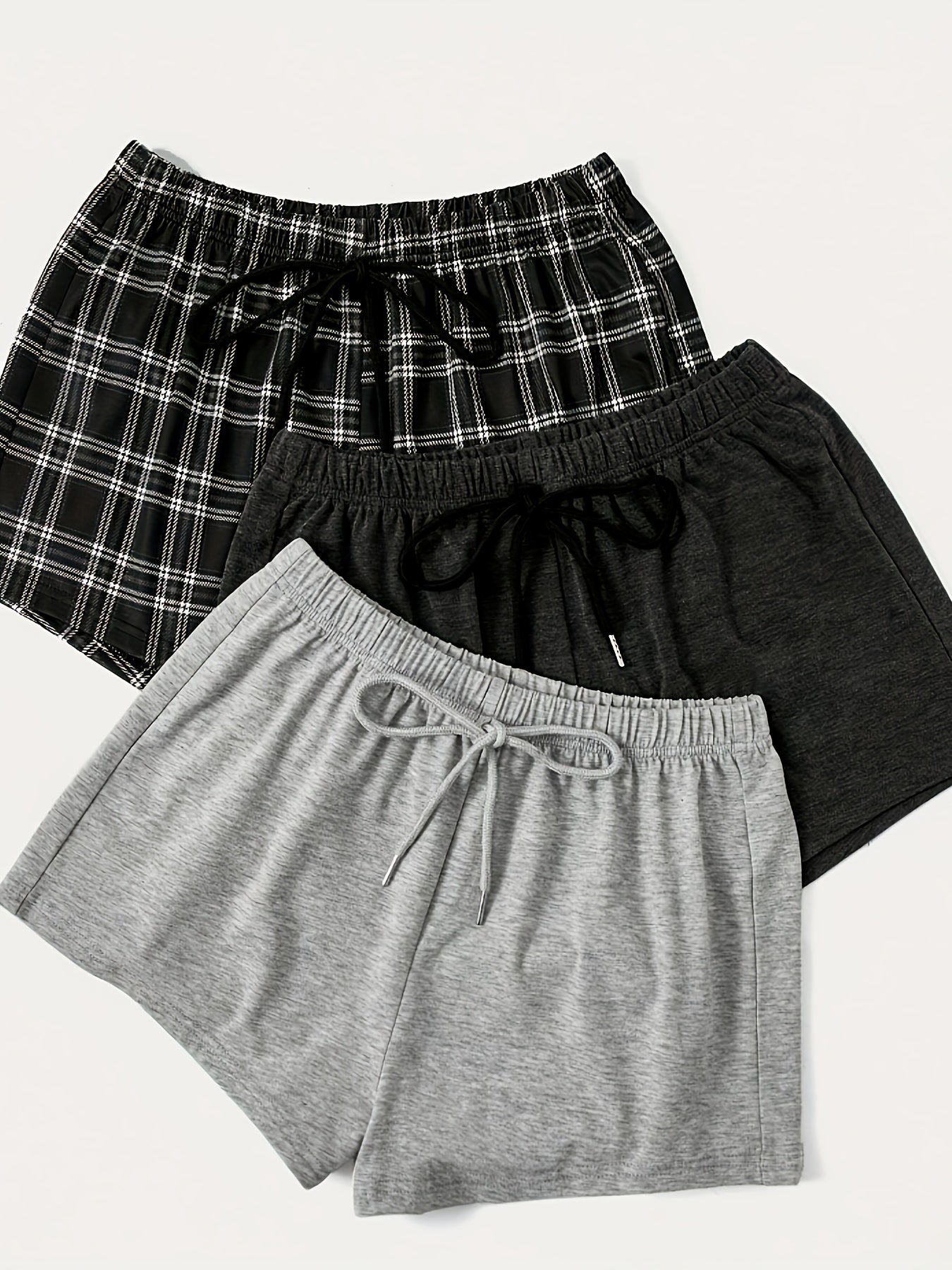 3pcs Women's Plus Size Casual Lounge Shorts