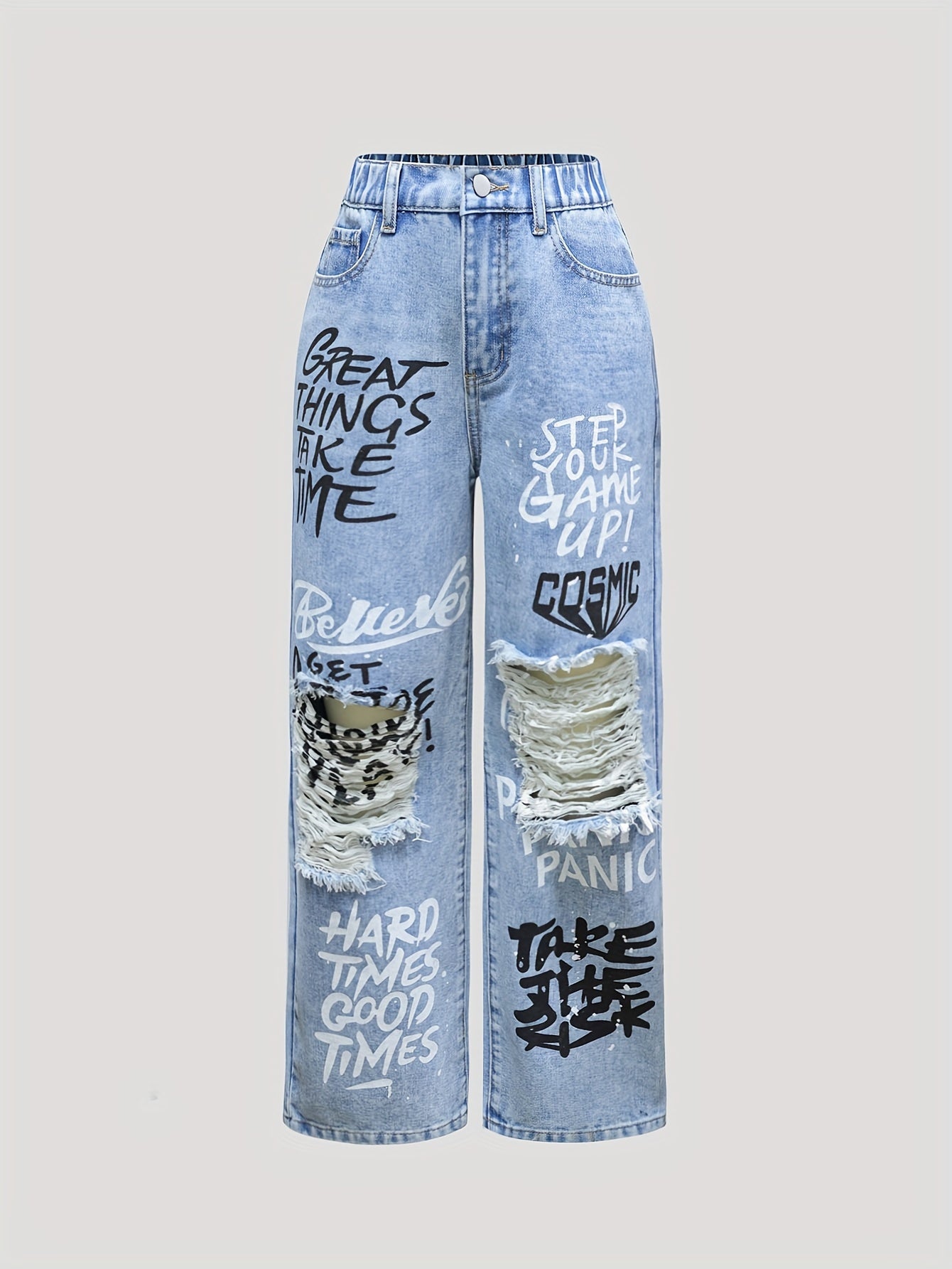 Trendy Street Style Wide-Leg Jeans