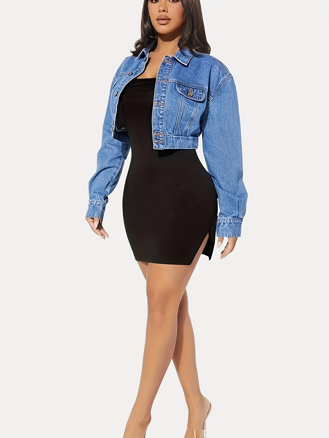 Women's Chic Collared Denim Jacket