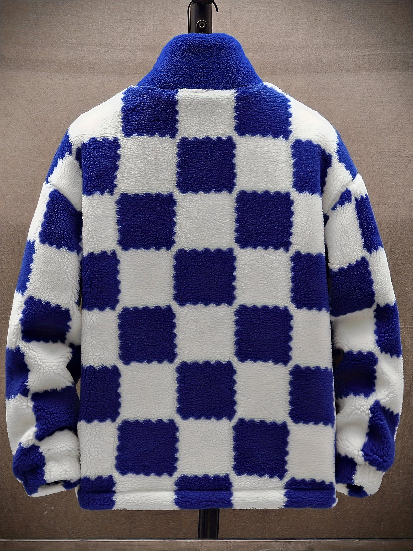 Thick Plaid Lambswool Jacket with Polar Fleece Lining