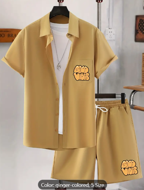 2Pcs Men's Summer Outfit Set