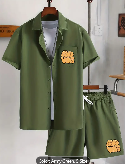 2Pcs Men's Summer Outfit Set