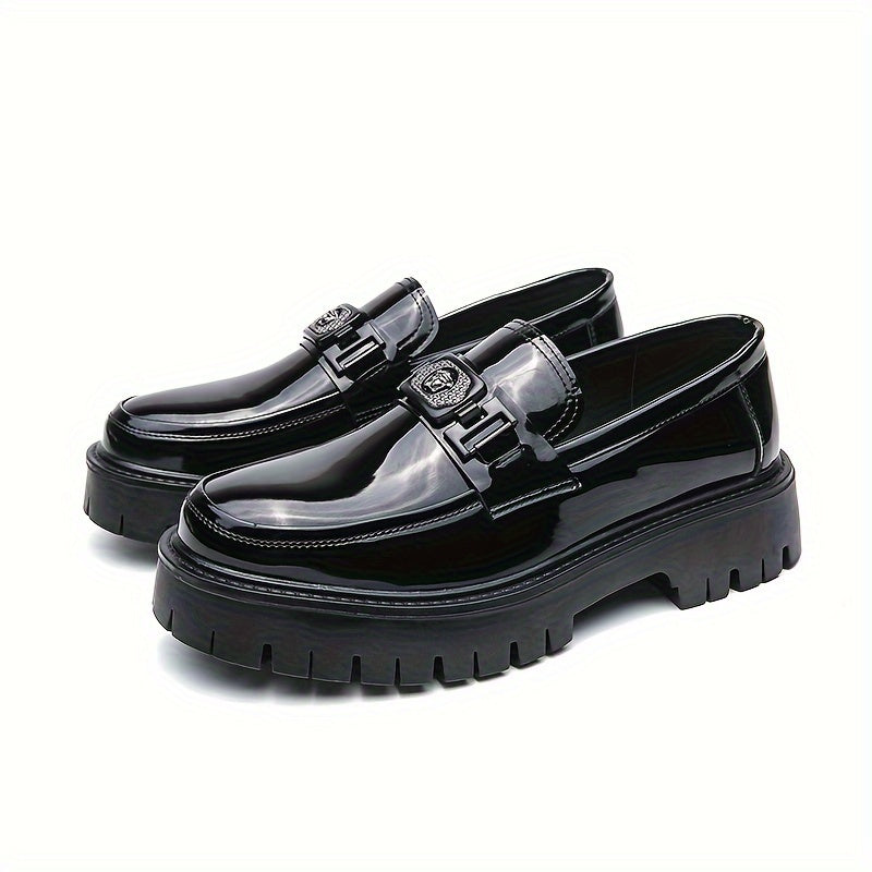 Stylish Elevated Faux Leather Loafers