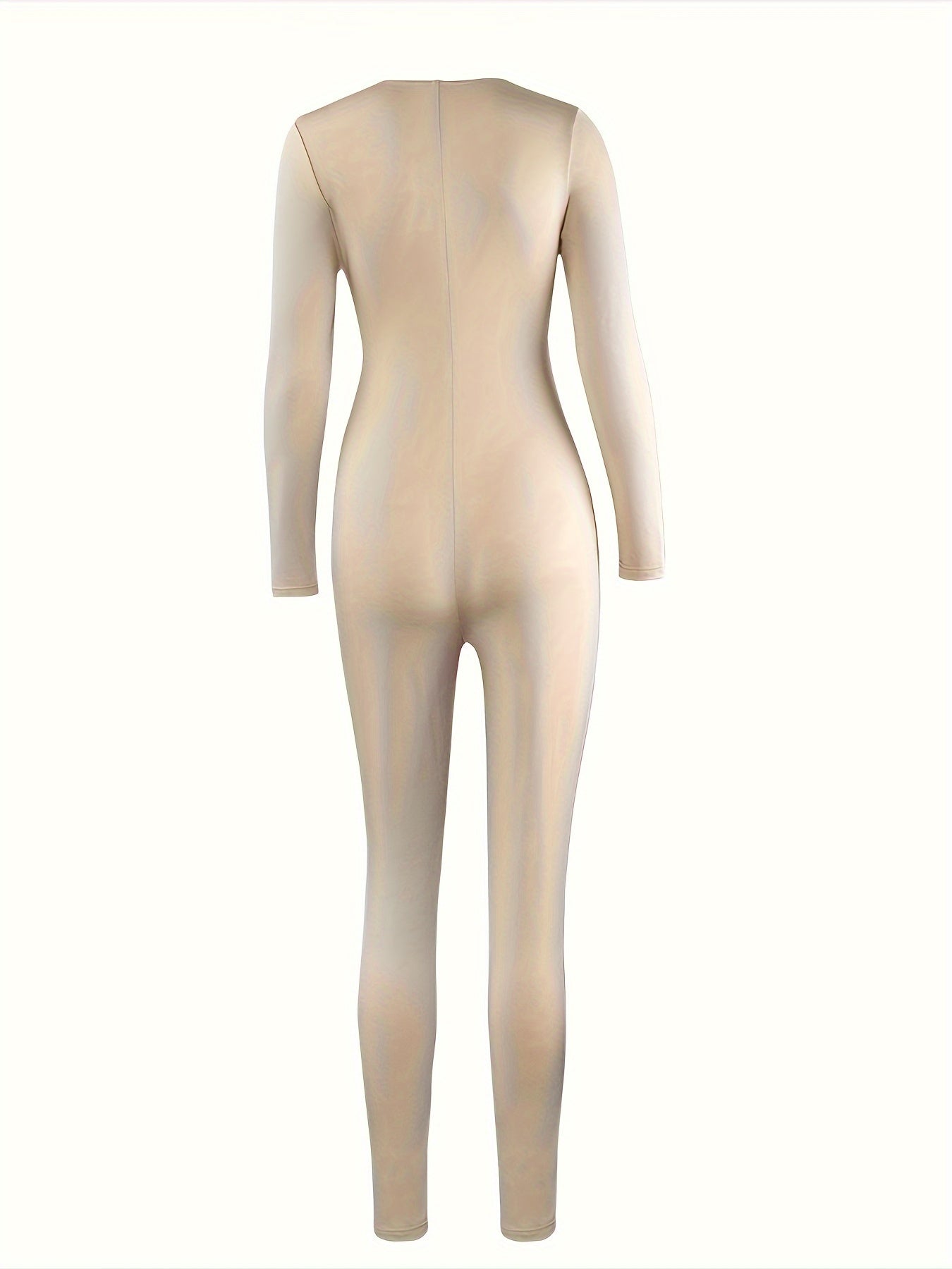 Long Sleeve Tie Front Cut Out Slim Jumpsuit