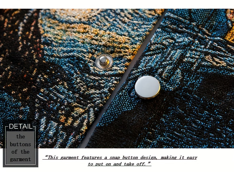 Van Gogh-Inspired Embroidered Jacquard