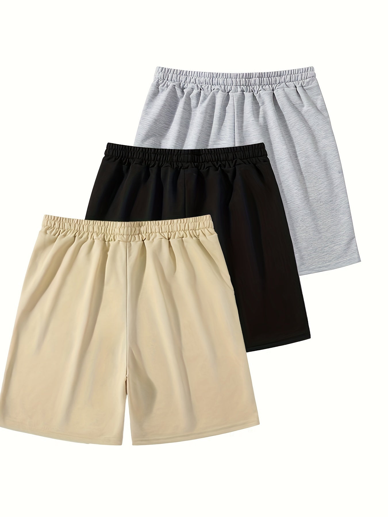 3pcs Stylish Pattern Print Drawstring Shorts Set