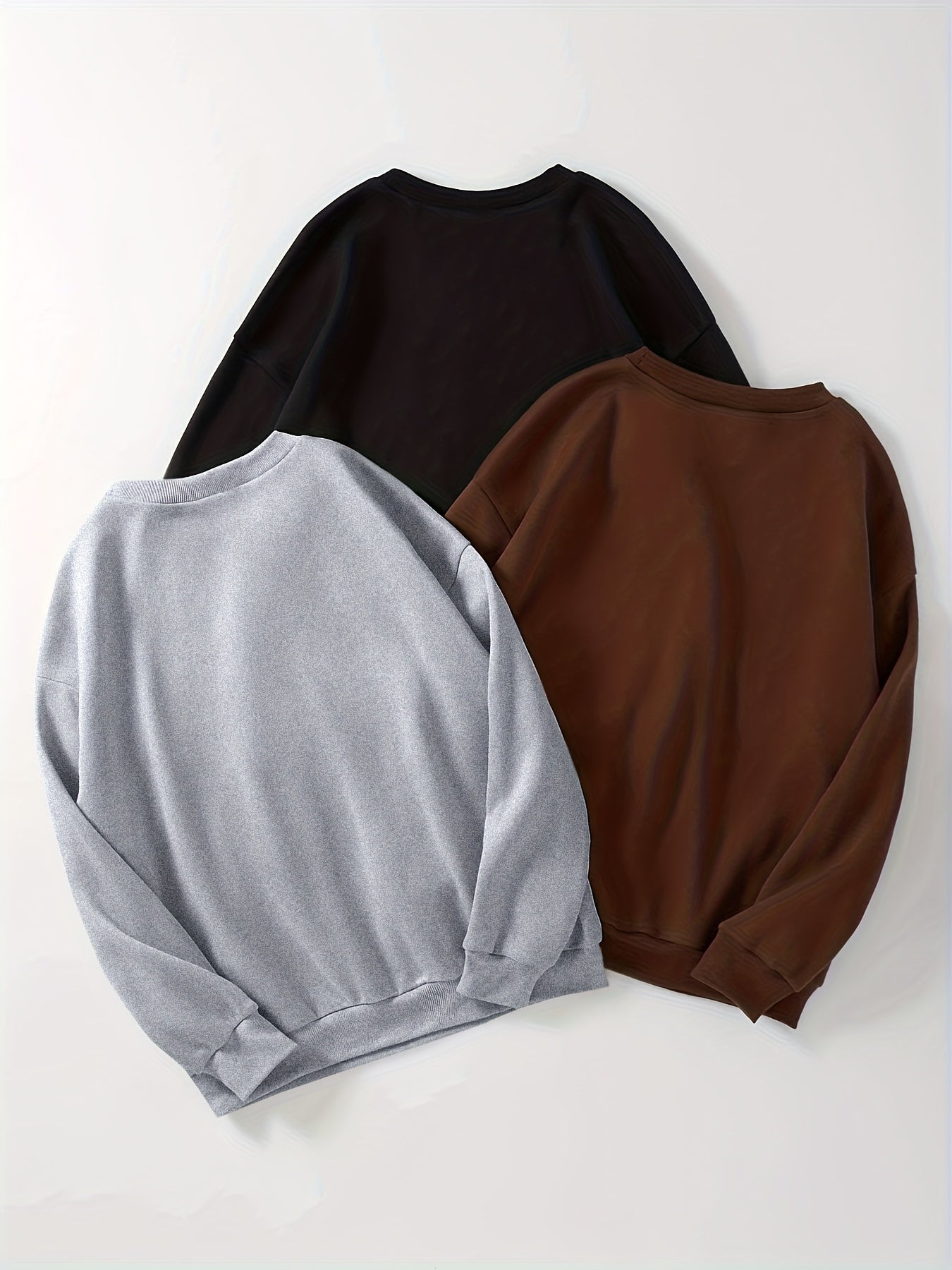 3-Pack Women's Comfy Letter Print Pullover Sweatshirts