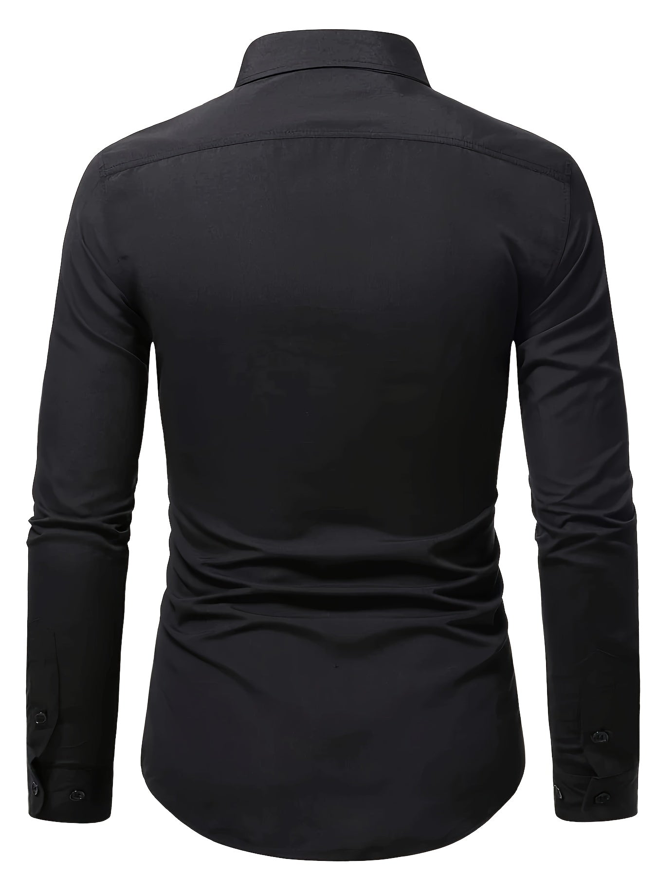 Long Sleeve Men's Solid Color Dress Shirts