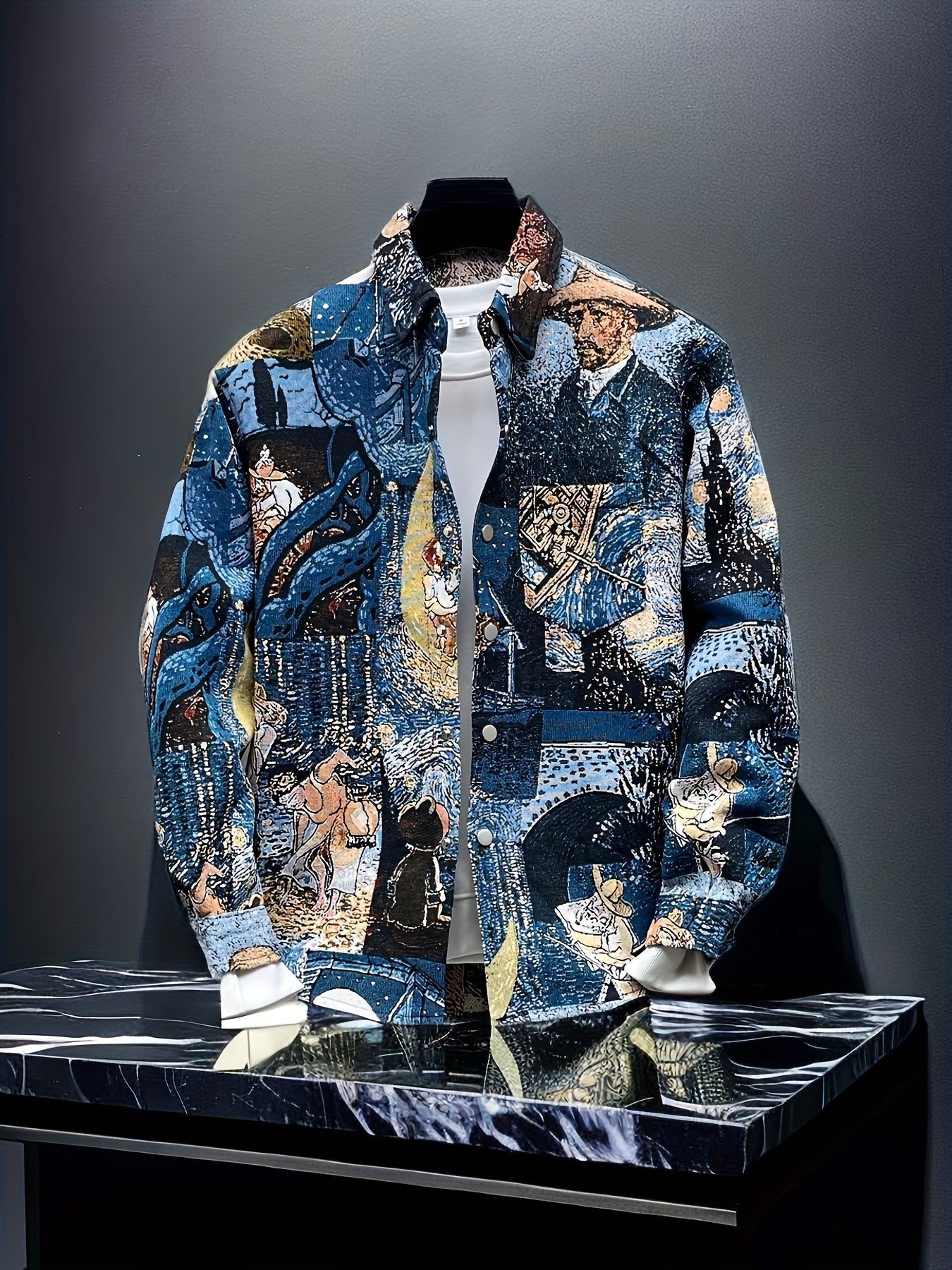 Van Gogh-Inspired Embroidered Jacquard