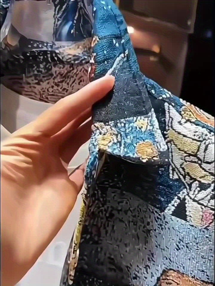 Van Gogh-Inspired Embroidered Jacquard