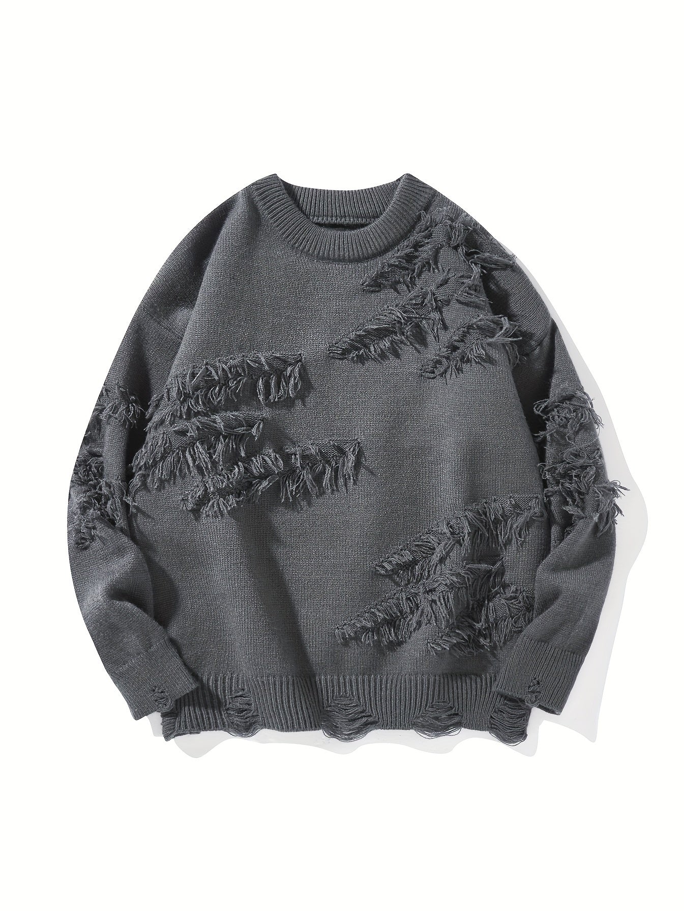 Men's Distressed Knit Sweater