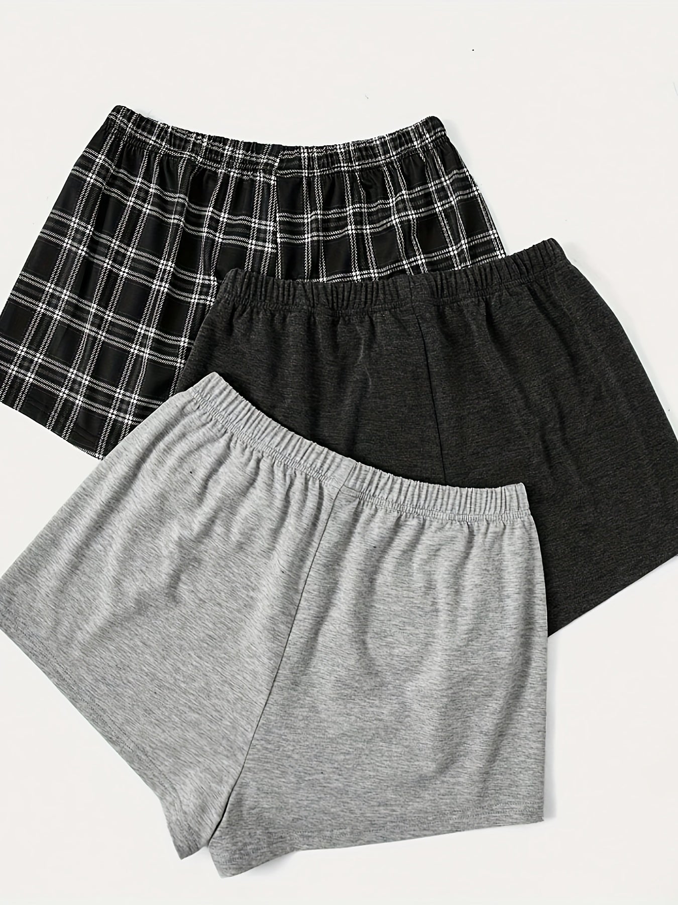 3pcs Women's Plus Size Casual Lounge Shorts