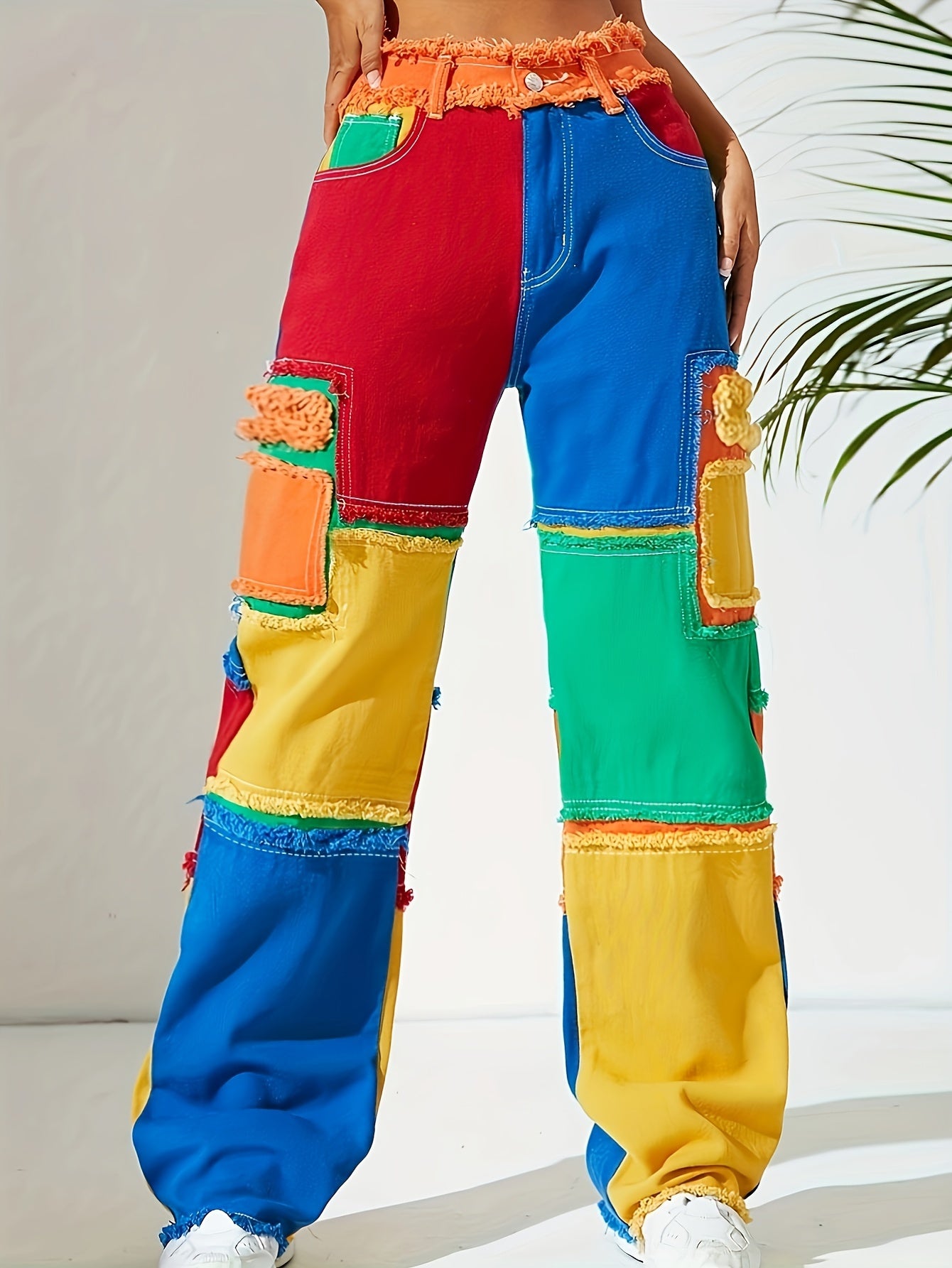 Colorblock Denim Jeans