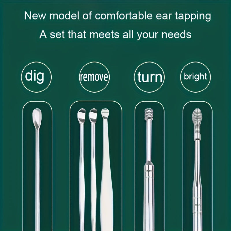 10pcs Stainless Steel Ear Wax Removal Tool Set