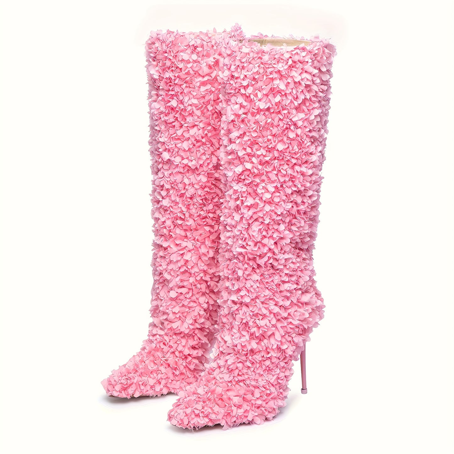 Floral High-Heel Over-the-Knee Boots